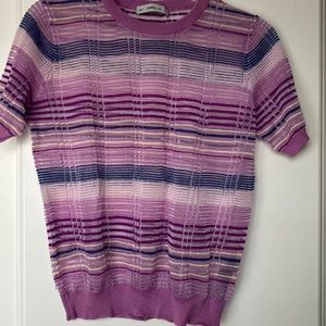 Sweater Zara Knit lightweight short-sleeved sweater Multi Color Cotton 50% SizeM